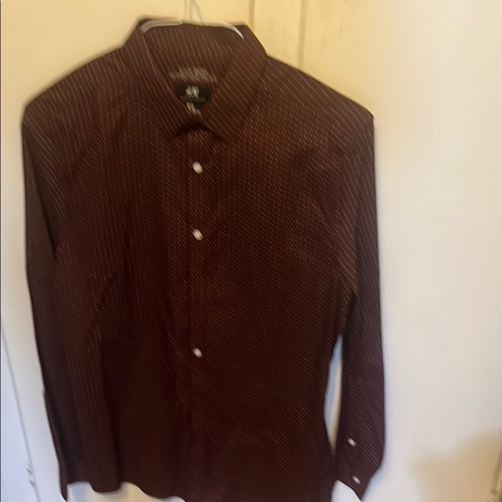 Men's Burgundy&White Shirt